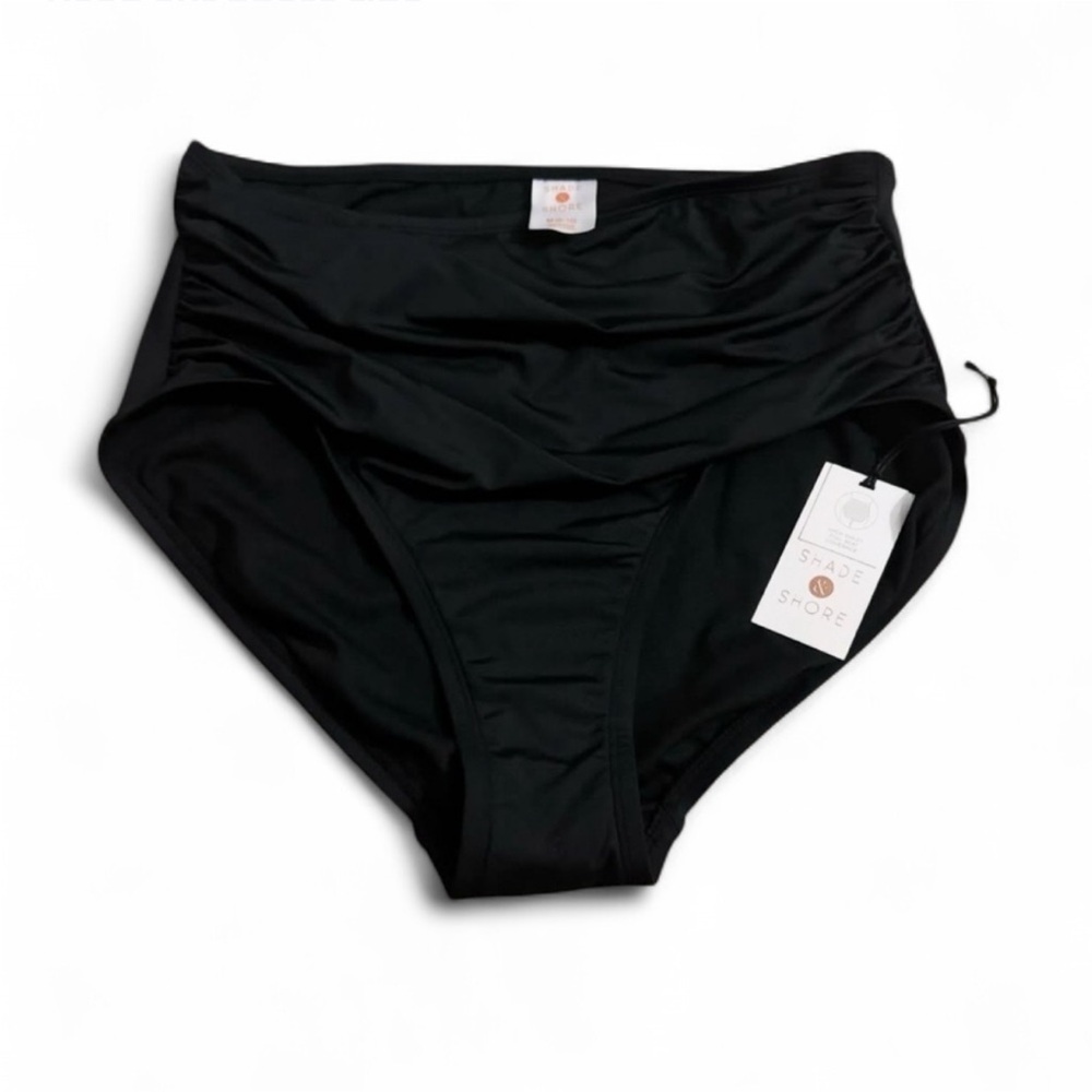 Black High-Waisted Swim Bottoms